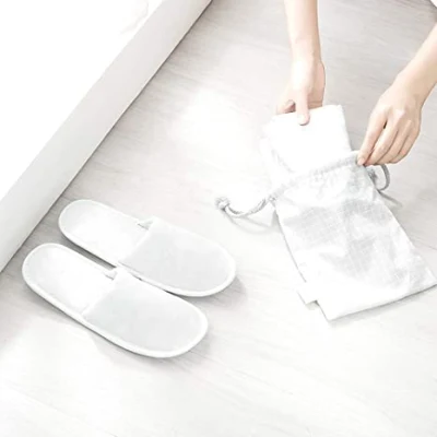 12 pares de pantuflas desechables antideslizantes con punta cerrada para hoteles y spas, talla 12 para mujer, talla 11 para hombre (blanco)